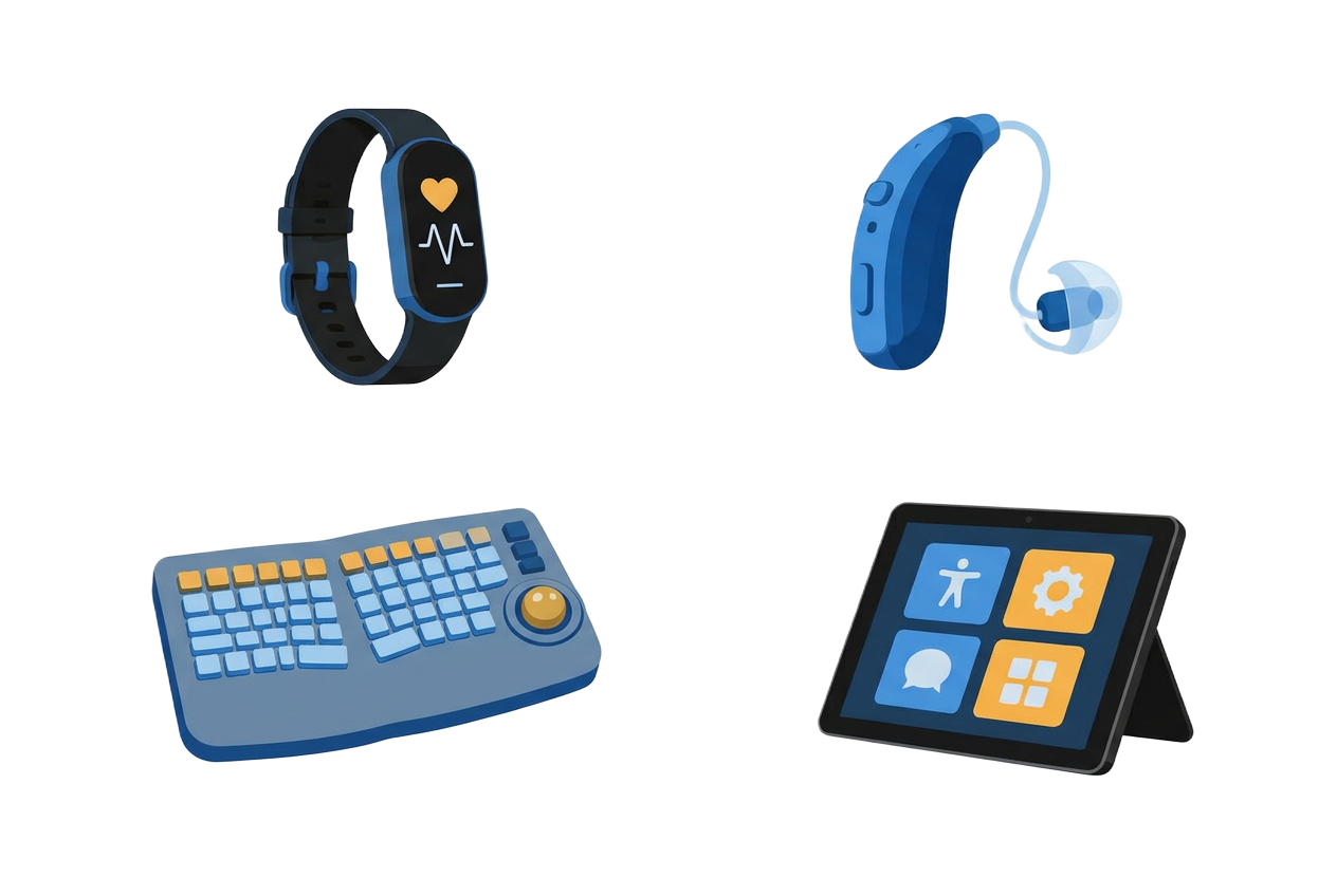 Illustration of connected assistive devices.